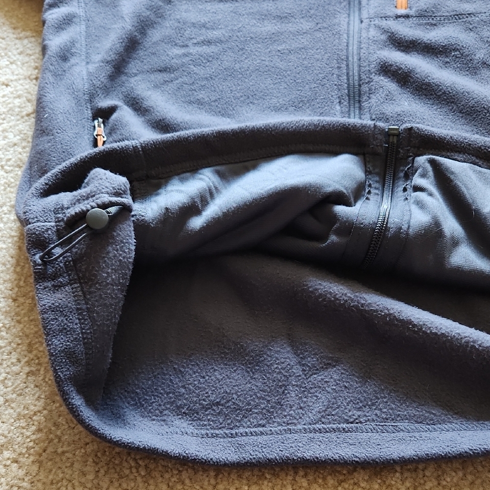 COLUMBIA Charcoal Grey Fleece Jacket Rustic Orange Details Men Sz M Gorpcore - Picture 12 of 16